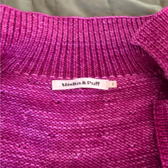 Misha & Puff Popcorn Polo Cardigan in Fuschia SZ 2 - Picture 8 of 11